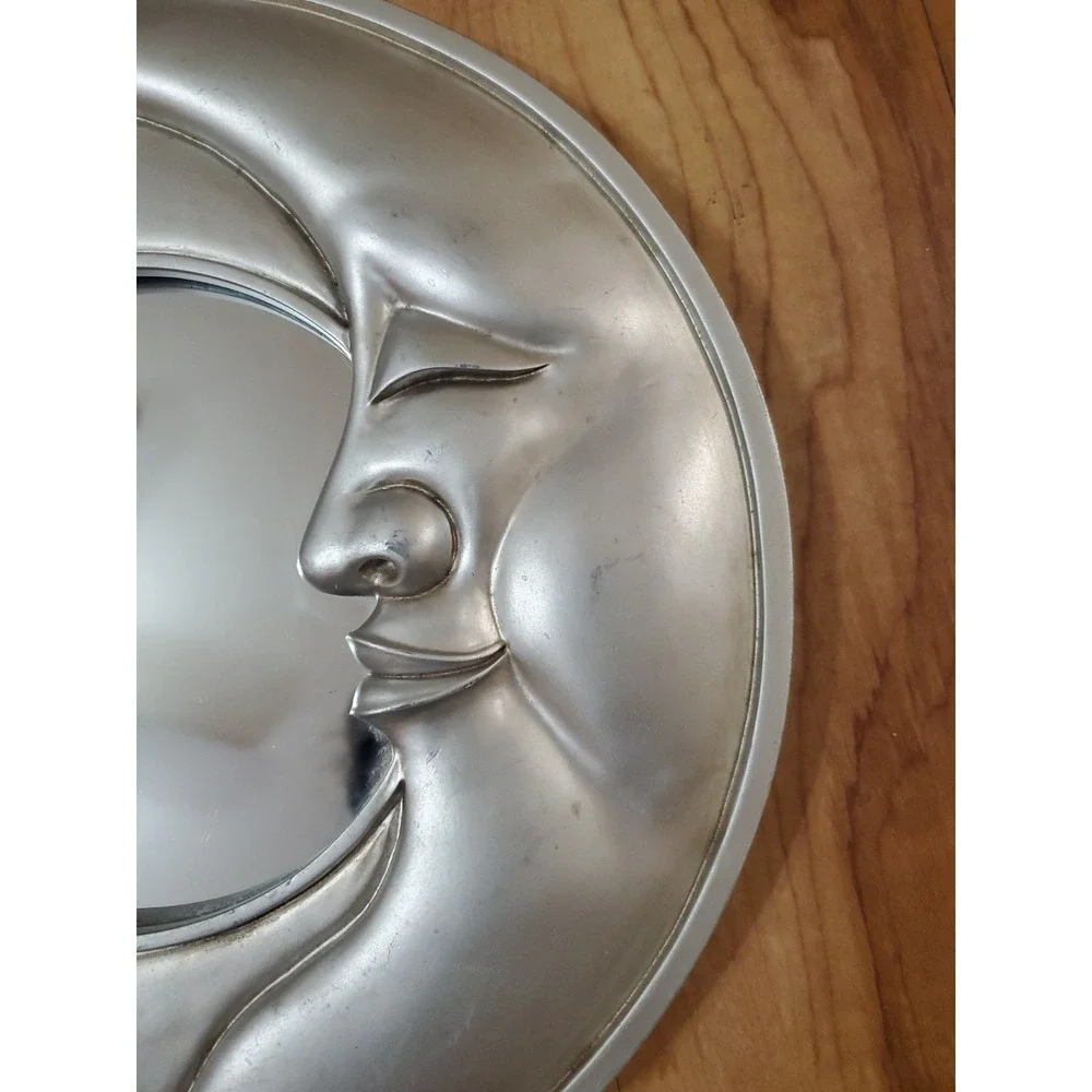Vintage 90s Celestial Sun Moon Mirror Set Whimsigoth Gold Silver Wall Decor
